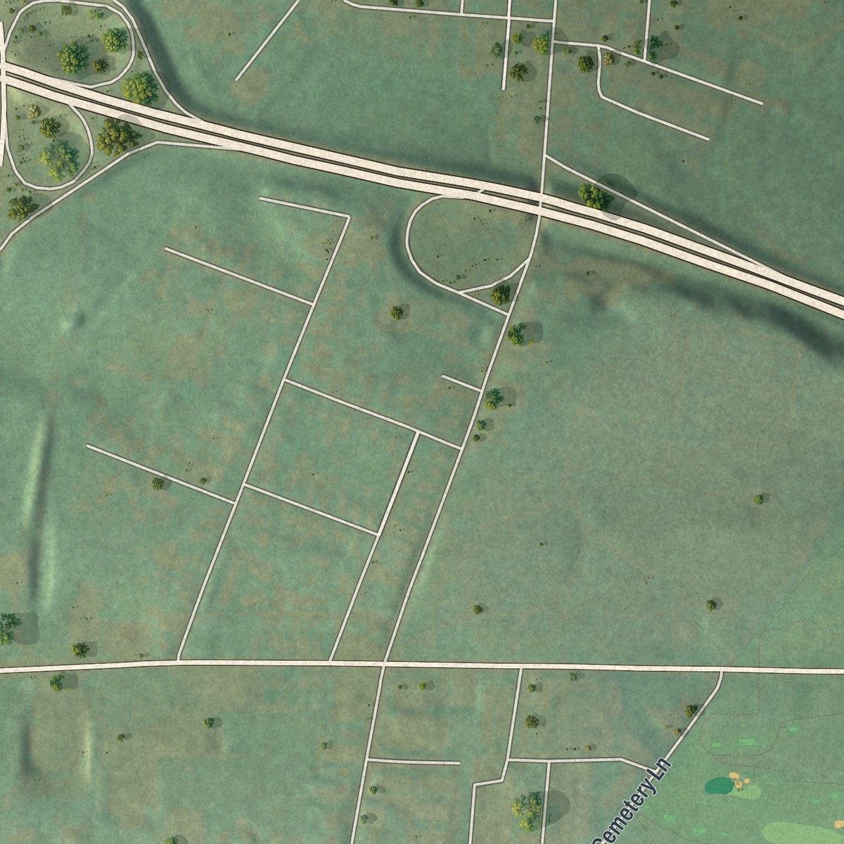 Second close-up of the map of Kenilworth, Pennsylvania print showing more streets and buildings
