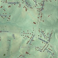 Second close-up of the map of Kenmore, Maryland print showing more streets and buildings