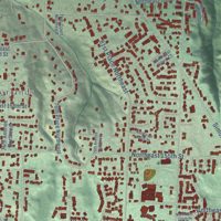 Second close-up of the map of Kenmore, Washington print showing more streets and buildings