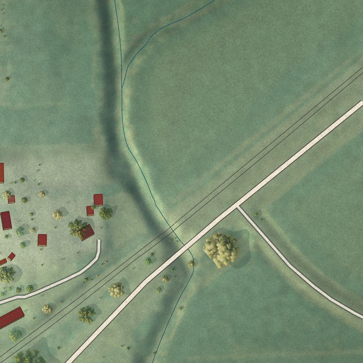Second close-up of the map of Kennard, Nebraska print showing more streets and buildings
