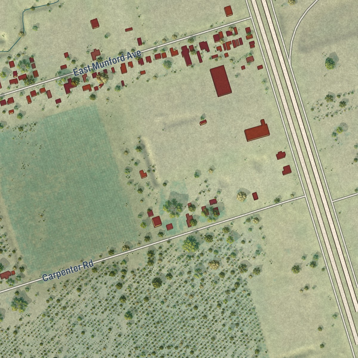 Second close-up of the map of Kennedy, California print showing more streets and buildings