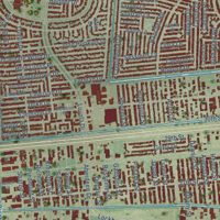 Second close-up of the map of Kenner, Louisiana print showing more streets and buildings