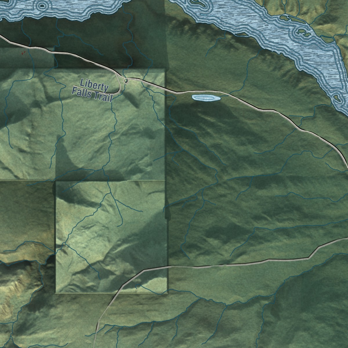 Second close-up of the map of Kenny Lake, Alaska print showing more streets and buildings