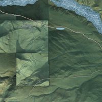 Second close-up of the map of Kenny Lake, Alaska print showing more streets and buildings