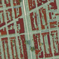 Second close-up of the map of Kensington, Brooklyn, New York print showing more streets and buildings
