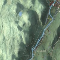 Second close-up of the map of Kent, Connecticut print showing more streets and buildings