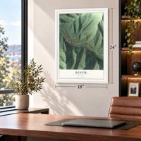 Kenvir, Kentucky map, 18 x 24 inch print in a white frame in a home office