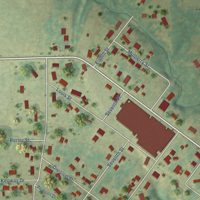 Second close-up of the map of Keosauqua, Iowa print showing more streets and buildings