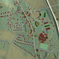 Second close-up of the map of Kernsville, Pennsylvania print showing more streets and buildings