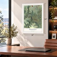 Kernsville, Pennsylvania map, 18 x 24 inch print in a white frame in a home office