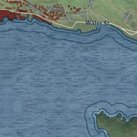 Second close-up of the map of Ketchikan, Alaska print showing more streets and buildings
