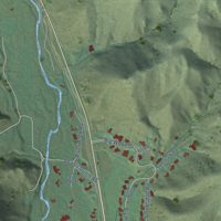 Second close-up of the map of Ketchum, Idaho print showing more streets and buildings