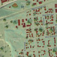 Second close-up of the map of Kettle Falls, Washington print showing more streets and buildings