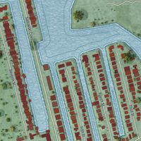 Second close-up of the map of Key Colony Beach, Florida print showing more streets and buildings