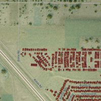 Second close-up of the map of Keyes, California print showing more streets and buildings