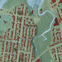 Second close-up of the map of Keyport, New Jersey print showing more streets and buildings