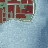 Second close-up of the map of Keyport, Washington print showing more streets and buildings