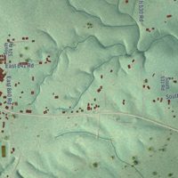 Second close-up of the map of Keys, Oklahoma print showing more streets and buildings