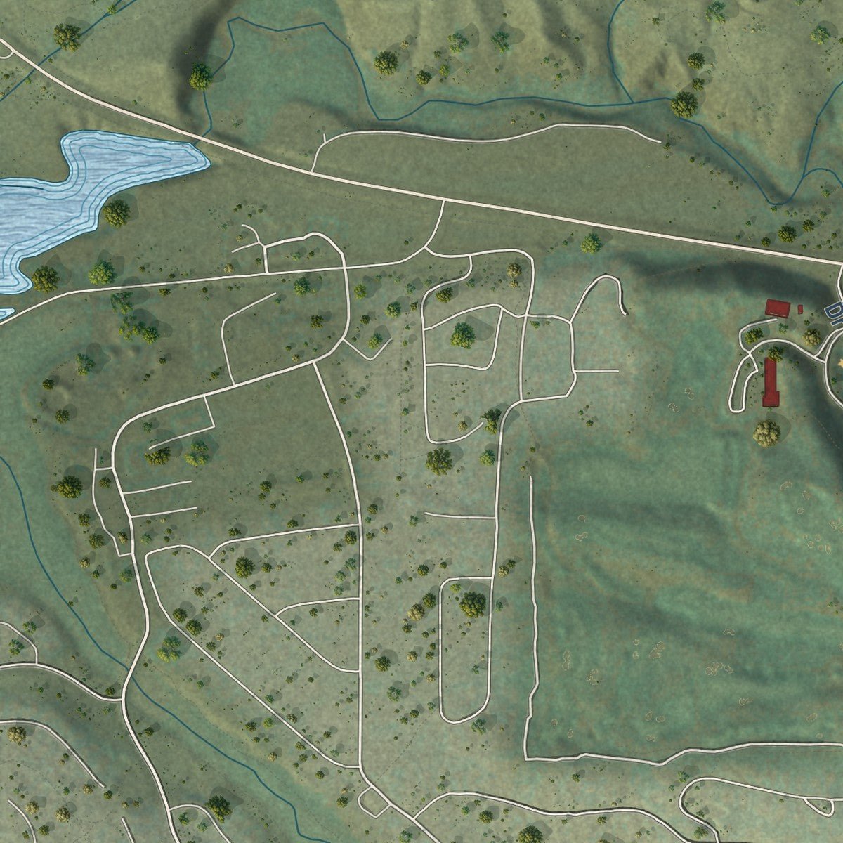 Second close-up of the map of Keystone, Colorado print showing more streets and buildings