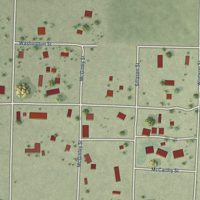 Second close-up of the map of Keystone, Nebraska print showing more streets and buildings