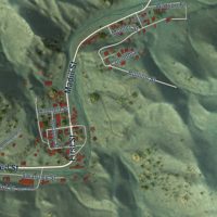 Second close-up of the map of Keystone, South Dakota print showing more streets and buildings