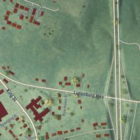 Second close-up of the map of Keysville, Virginia print showing more streets and buildings