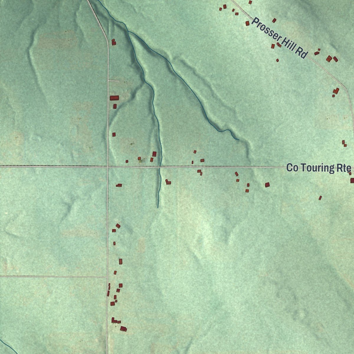 Second close-up of the map of Kiantone, New York print showing more streets and buildings