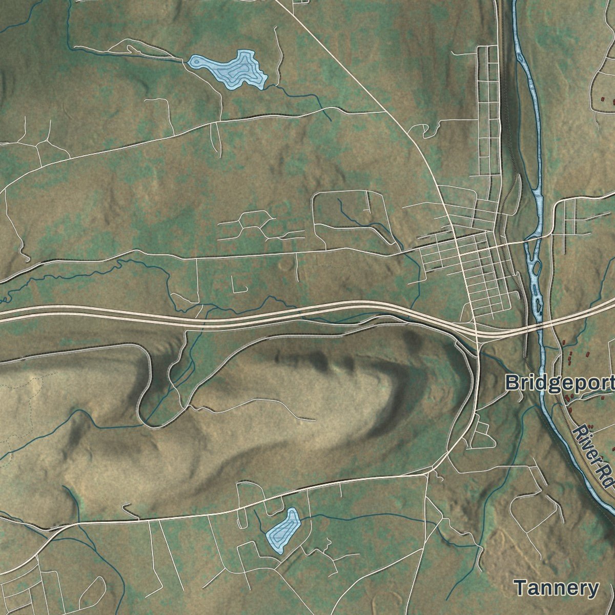 Second close-up of the map of Kidder, Pennsylvania print showing more streets and buildings