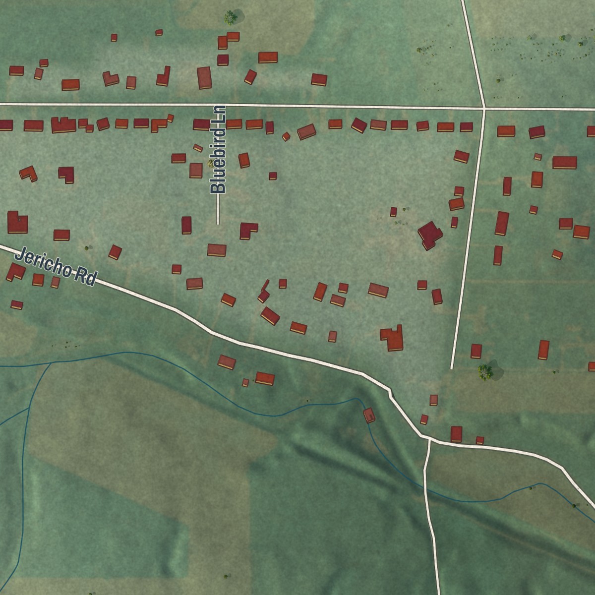 Second close-up of the map of Kidron, Ohio print showing more streets and buildings