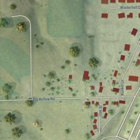 Second close-up of the map of Kieler, Wisconsin print showing more streets and buildings