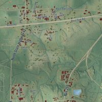 Second close-up of the map of Kilgore, Texas print showing more streets and buildings