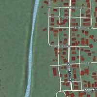 Second close-up of the map of Killbuck, Ohio print showing more streets and buildings