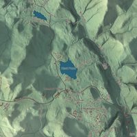 Close-up of the map of Killington, Vermont print showing terrain and local geography