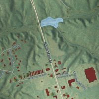 Second close-up of the map of Kilmarnock, Virginia print showing more streets and buildings
