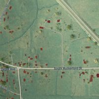 Second close-up of the map of Kilmichael, Mississippi print showing more streets and buildings