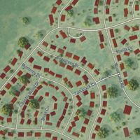 Second close-up of the map of Kincheloe, Michigan print showing more streets and buildings