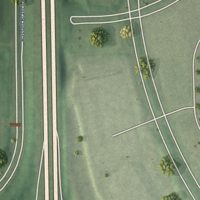 Second close-up of the map of Kincora, Virginia print showing more streets and buildings