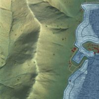 Second close-up of the map of King Cove, Alaska print showing more streets and buildings