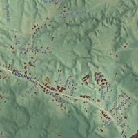 Second close-up of the map of King George, Virginia print showing more streets and buildings