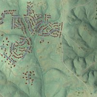 Second close-up of the map of King, North Carolina print showing more streets and buildings