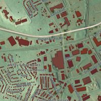 Second close-up of the map of King of Prussia, Pennsylvania print showing more streets and buildings