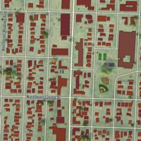 Second close-up of the map of King, Oregon print showing more streets and buildings