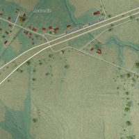 Second close-up of the map of Kingdom City, Missouri print showing more streets and buildings