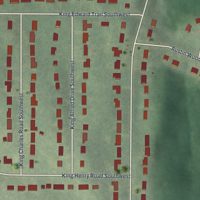 Second close-up of the map of Kings Forest, Georgia print showing more streets and buildings