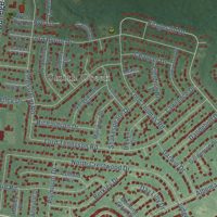 Second close-up of the map of Kings Grant, North Carolina print showing more streets and buildings