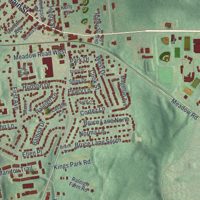 Second close-up of the map of Kings Park, New York print showing more streets and buildings
