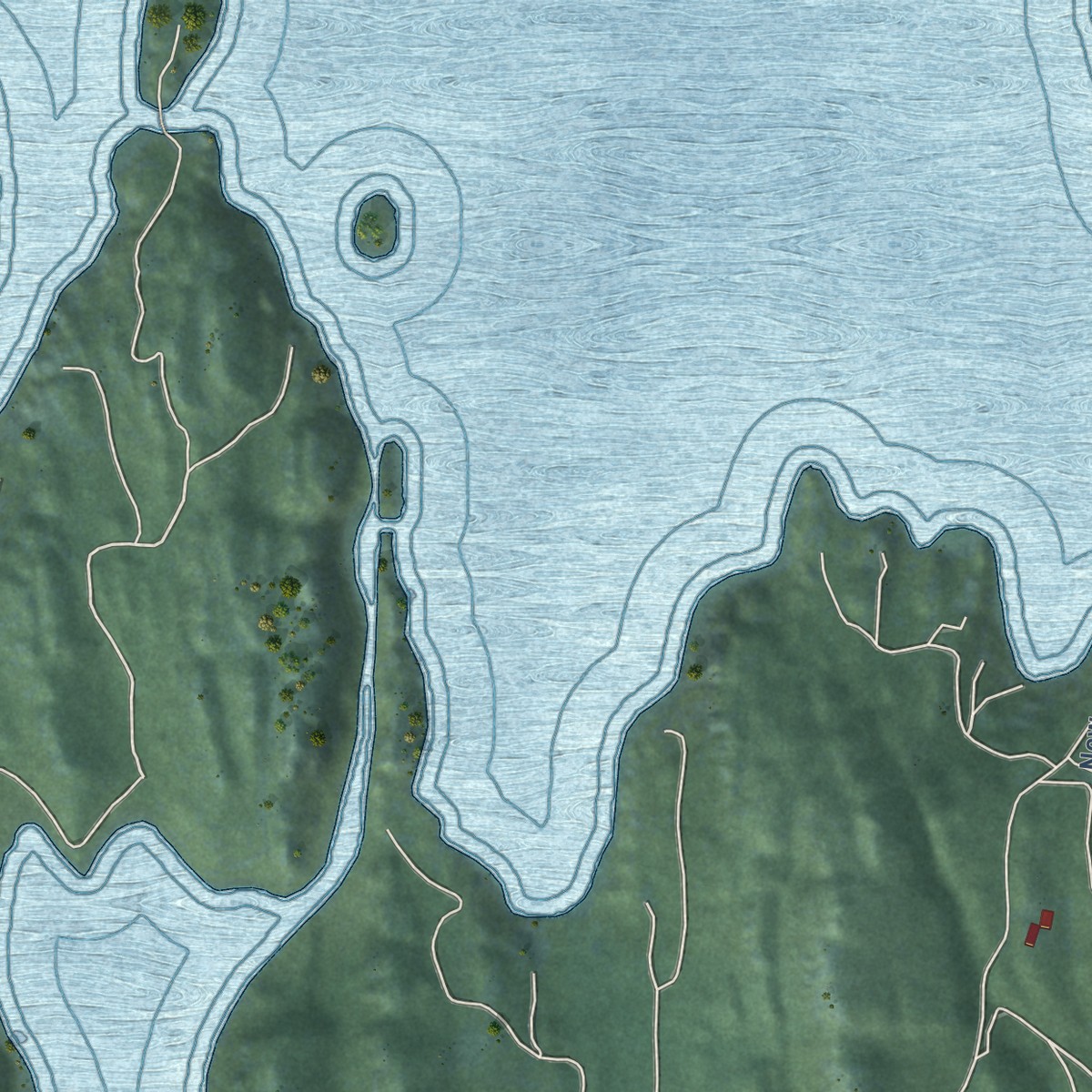 Second close-up of the map of Kings Point, Montana print showing more streets and buildings