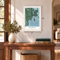 Kings Point, Montana map, 12 x 18 inch print in a white frame in an entryway