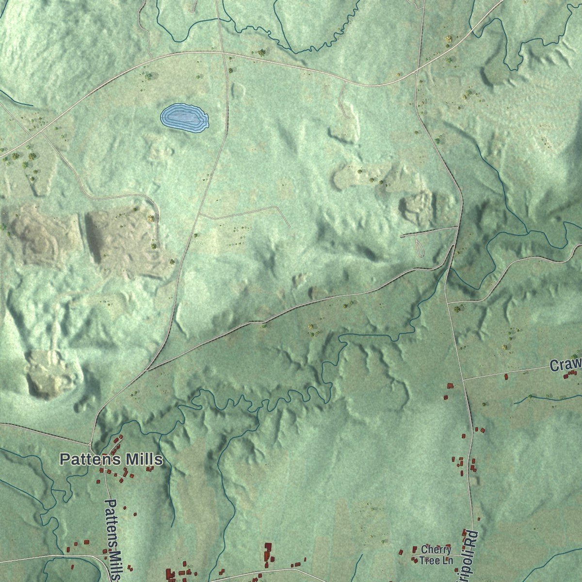 Second close-up of the map of Kingsbury, New York print showing more streets and buildings