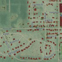 Second close-up of the map of Kingsley, Michigan print showing more streets and buildings